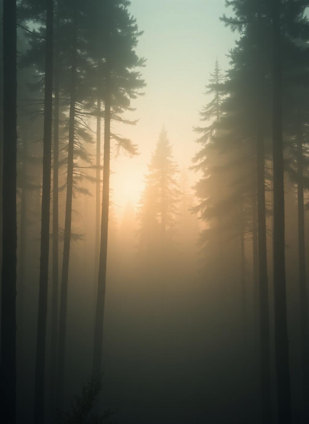 Misty forest at dawn on the Ratapani range